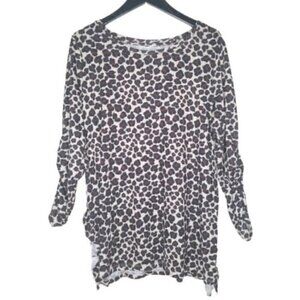 Plus Size Leopard Animal Print Long Sleeve Top